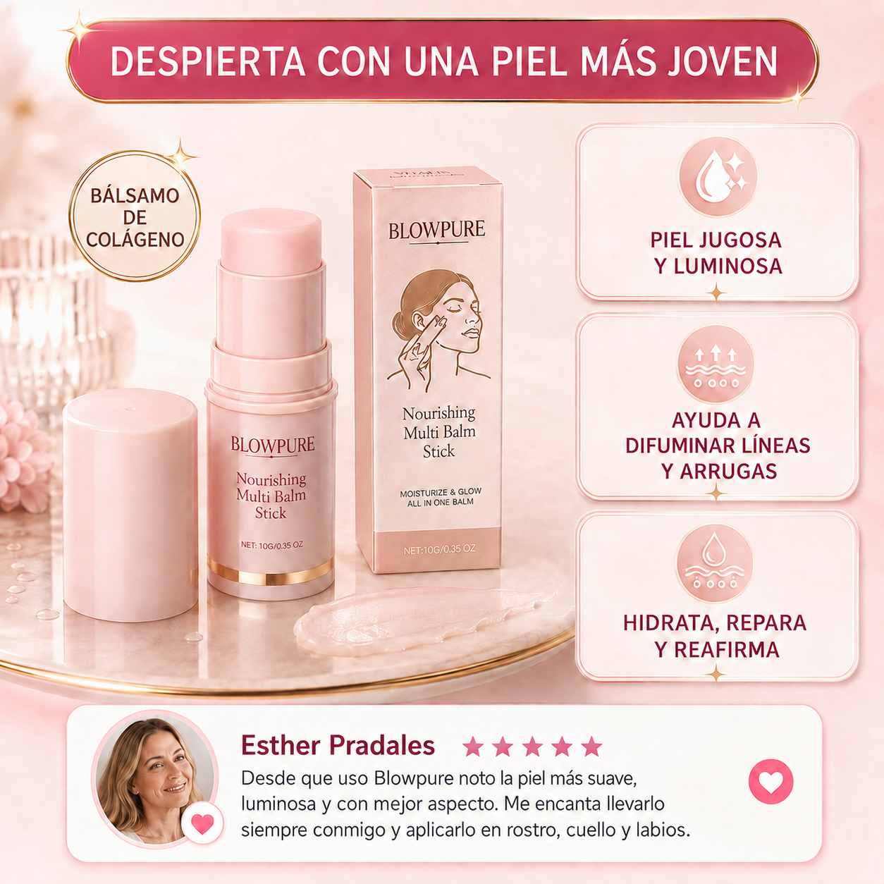 Bálsamo hidratante de colágeno para arrugas BLOWPURE