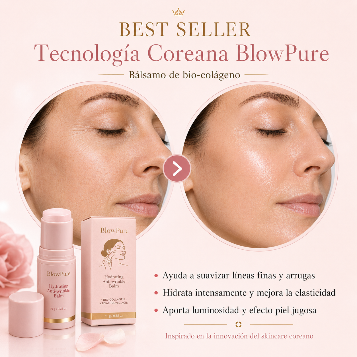 Bálsamo hidratante de colágeno para arrugas BLOWPURE