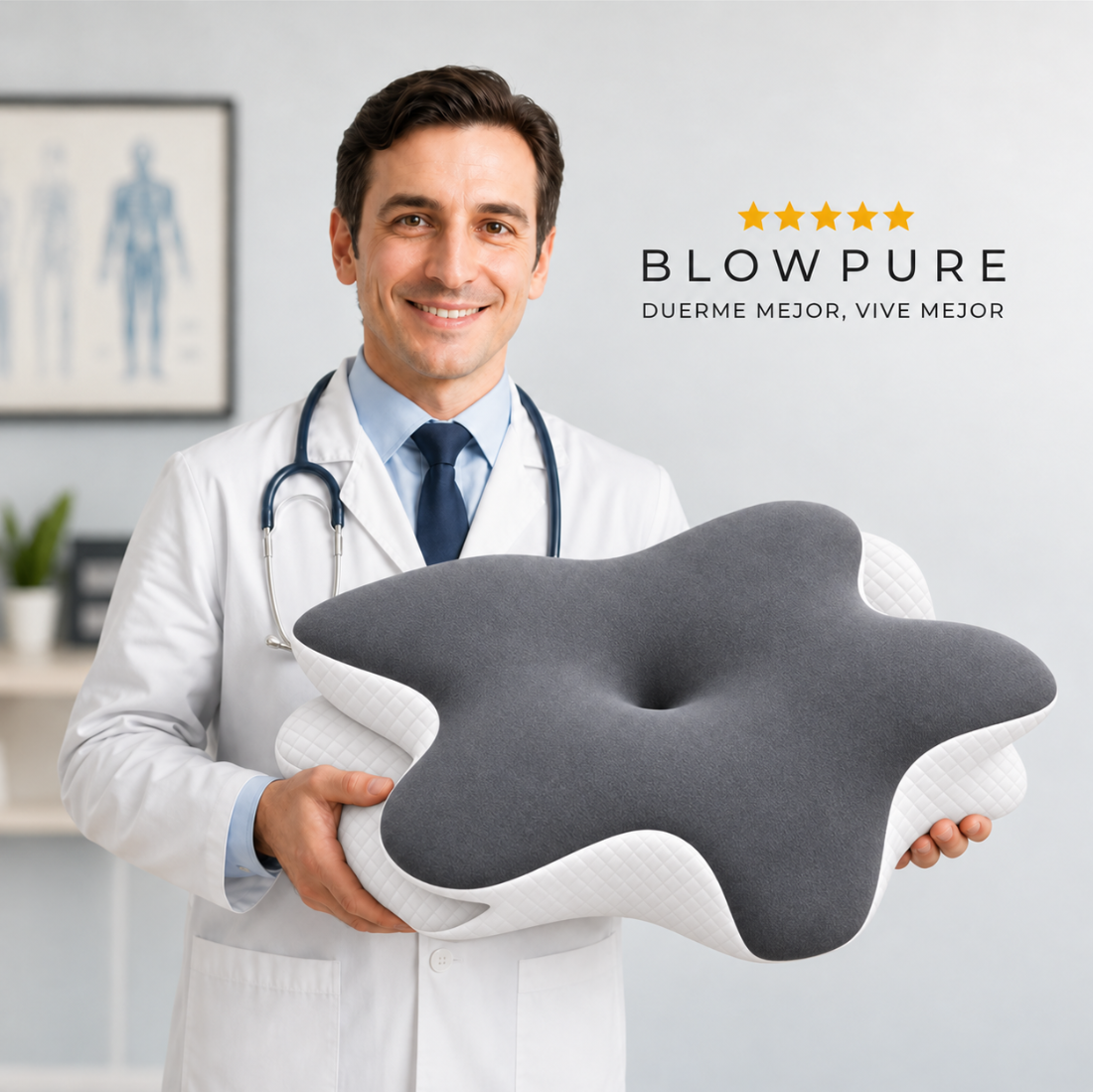 Almohada cervical viscoelástica diseño mariposa Cervistar